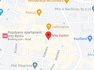 Location of the Max exchange office in Racibórz