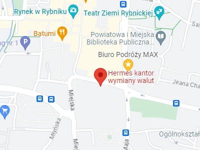 The location of the Hermes exchange office in Rybnik
